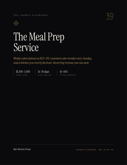 Meal Prep Service field guide